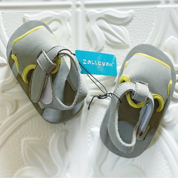 Zac & Evan Toddler/Little Boy Beach Sandals Gray 7/8 - Picture 3 of 4